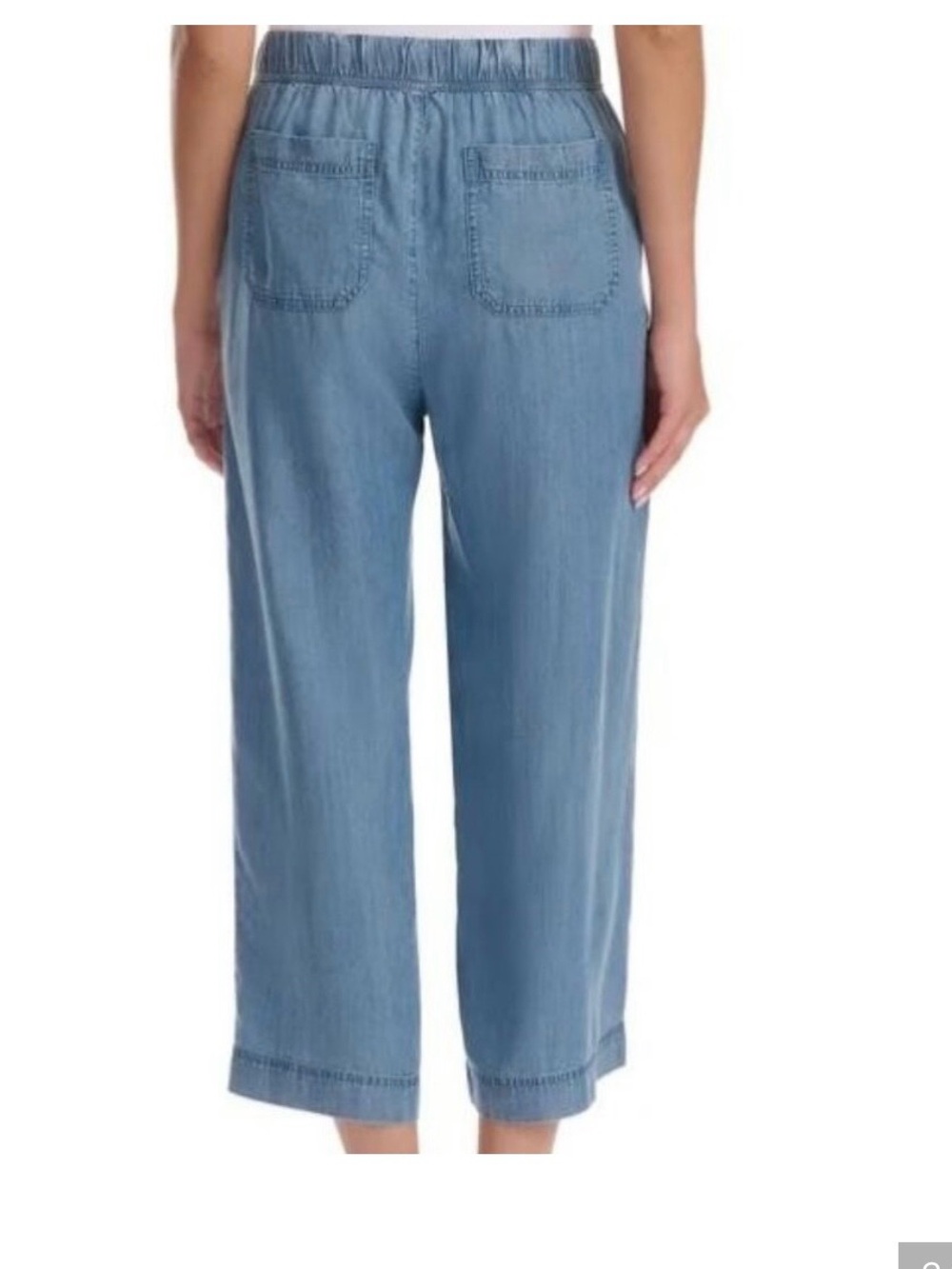 Splendid Women's Wide Leg Crop Pant NWT Chambray Blue - Picture 3 of 4